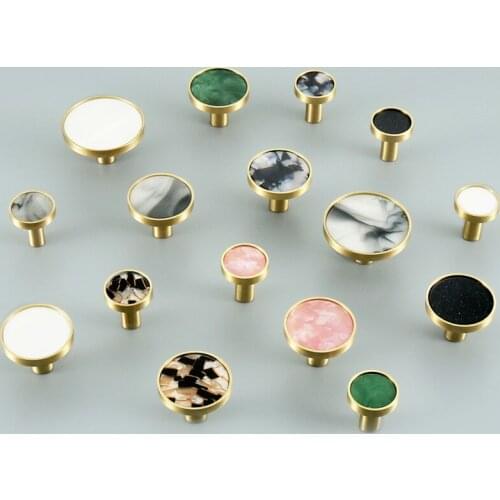 European Brass Door Knobs and Handles for Kitchen Cabinet Copper Furniture Handles Drawer Pulls Ink Wash Wall Hanging Hooks