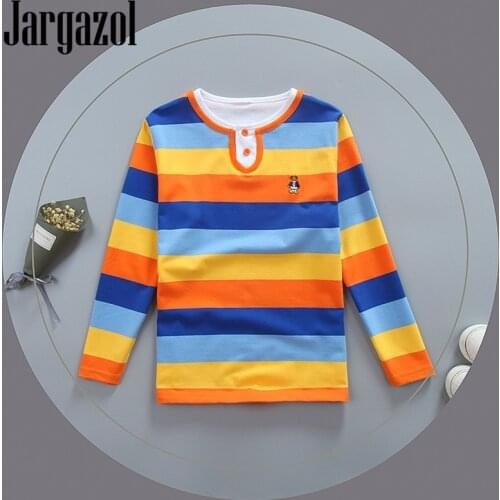 Jargazol T Shirt Kids Clothes Cute Summer Top Color Stripes Tshirt Vetement Enfant Fille Camisetas Baby Boy Shirt Girls Tops