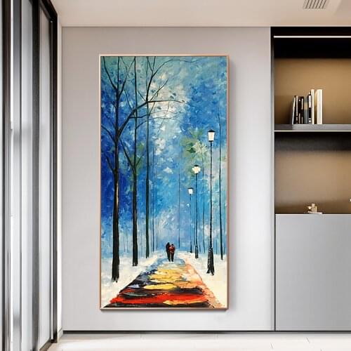 Autumn Forest Oil Painting On Canvas Hand Painted Large Wall Art Picture For Living Room Decoration Abstract Landscape Painting