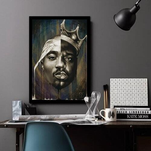 Singer Rapper Star Tupac Shakur King Canvas Painting Wall Art Nordic Posters and Prints Wall Pictures for Living Room Decoration