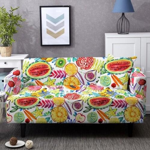 Summer Fruit Elastic Slipcovers Dust-proof Couch Cover For Living Room Washable Combination Sofa Covers 1/2/3/4 Seaters