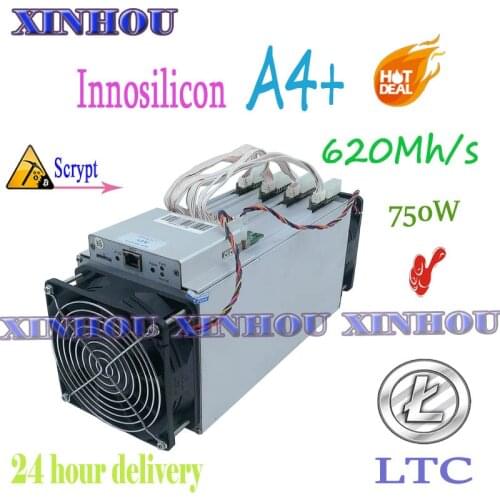 Used asic miner Innosilicon A4+ LTCMaster 620Mh/S 750W LTC mining machine SCRYPT Better than A9 D9 antminer l3 R1-LTC S9 DR3 z9