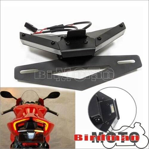 Motorcycle LED Tail Tidy Kit for Ducati V4 V4S V2 Rear Amber Turn Siganl & White License Plate Fender Eliminator Bracket 2020
