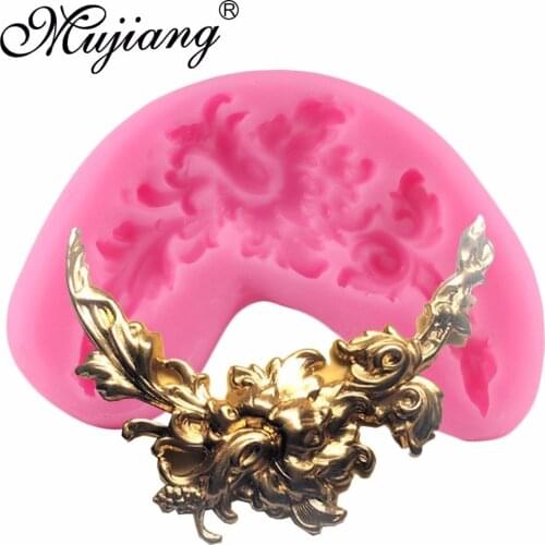 Mujiang DIY Floral Swag Silicone Mold Scroll Corner Flower Fondant Candy Chocolate Mould Cupcake Baking Cake Decorating Tools