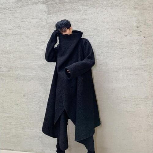 Mens trench coats man Middle long woolen coat men clothes Youth personality overcoat long sleeve 2020 autumn winter new designer