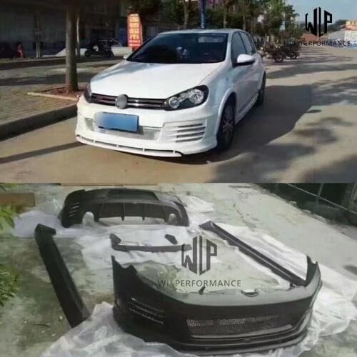 Golf 6 PP Unpainted Car Body Kits Front Rear Bumper Side Skirts Wheel Eyebrows For Volkswagen VW Golf 6 MK6 Revozport Style