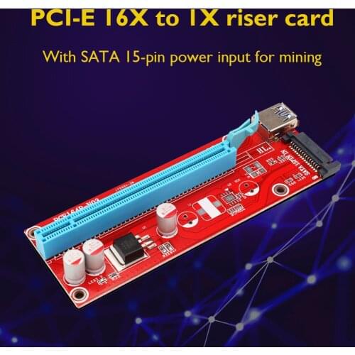 PCI-E Riser Card 60cm USB 3.0 Cable with SATA 15 Pin PCI Express 1X to 16X Extender PCIE Adapter Card SATA for Miner Mining
