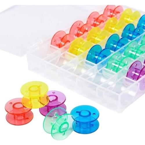 KAOBUY Household Sewing Machine Bobbins Plastic Colorful Empty Bobbins Spool for Sewing Machine Home Sewing Accessories