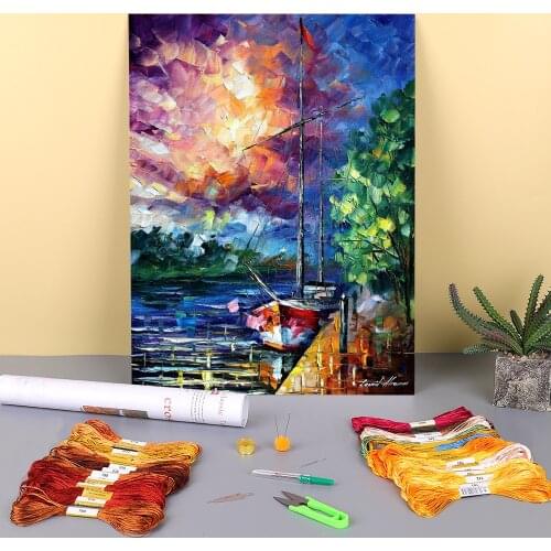 Lost In Time Printed Canvas 11CT Cross-Stitch DIY Embroidery Set DMC Threads Sewing Craft Knitting Handiwork Jewelry Package