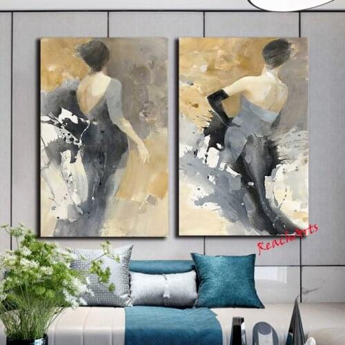 Luxury Canvas Art Print Picture Board Painting Set Lady Dancer Modern Interior Decoration For Home