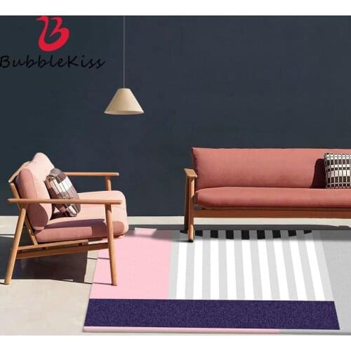 Bubble Kiss Modern Simple Polyester Living Room Carpet Non-slip Bedroom Decor Carpets Color Stitched Pattern Bedside Area Rugs