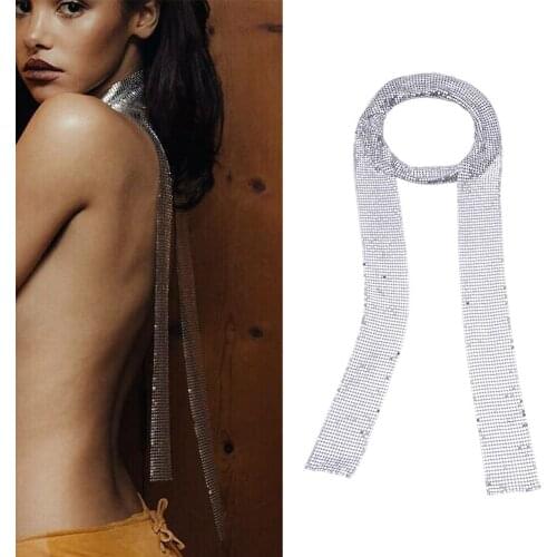 Hot Sale New Fashion Arrive Aluminum Mesh Sexy Scarf Necklaces For Women Jewelry #272916