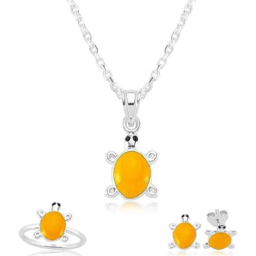 Silverlina Silver Orange Turtle Child Set