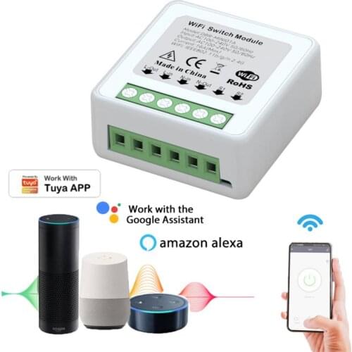 16A Mini Tuya Switch Wifi Smart Module Smart Home Life Remote Voice Control Smart Breaker Support Work With Alexa Google Home