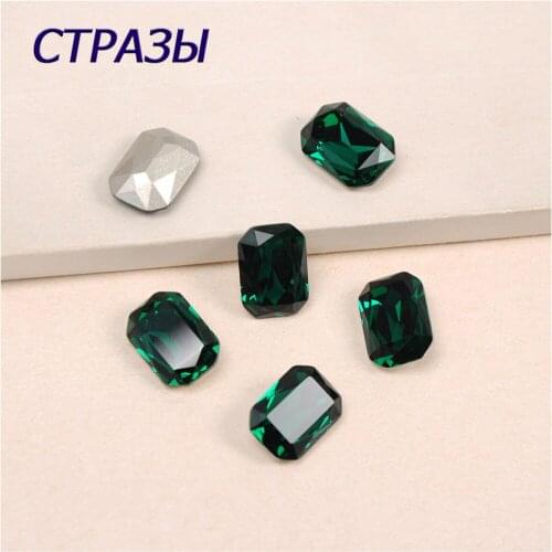 Emerald pointed foiled back fancy glass stone faceted crystal Diamante rhinestones Decoration for Jewelry Garment