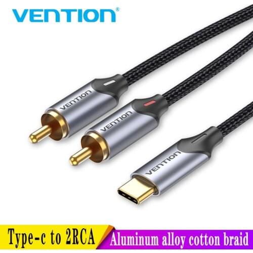 Vention USB C to RCA Audio Cable Type C to 2 RCA Cable for Speaker Amplifier Huawei Xiaomi Laptop 1m 2m 3m USB C Splitter RCA Y