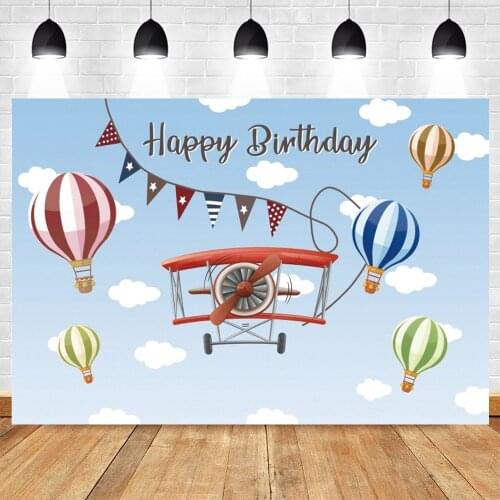 Yeele Newbron Baby Shower Birthday party Backdrop Photography Hot Air Balloon Sky Cloud Background Photo Studio Vinyl Photocall