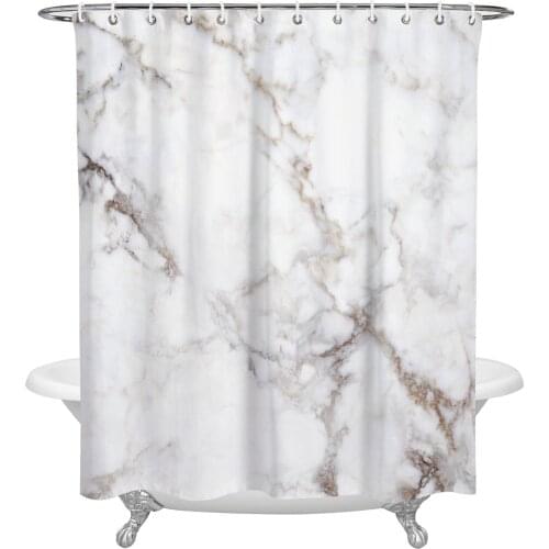 Marble Agate Shower Curtain Waterproof Polyester Fabric Bathroom Curtain Home Bath Curtain with Hook