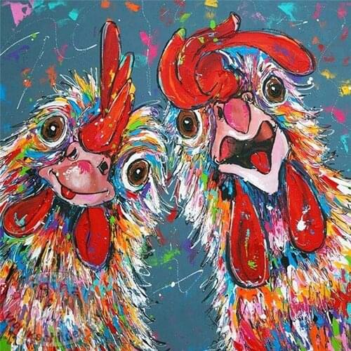 Animal Chicken DIY Embroidery 11CT Cross Stitch Kits Needlework Craft Set Printed Canvas Cotton Thread Home Decoration Sell