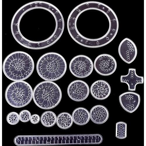 1set Spirograph Deluxe Set Design Tin Set Draw Spiral Designs Interlocking Gears & Wheels Draw Educational Toys School Supplies