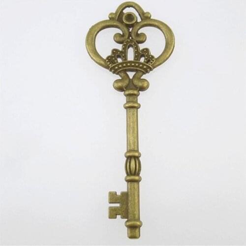 2pcs Antique Bronze Crown Key Charms Pendants Accessories For DIY Necklace Bracelet Alloy Jewelry Making 13095