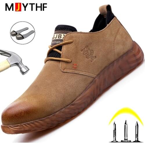 2021 Construction Safety Shoes Men Puncture-Proof Work Shoes Anti-smash Steel Toe Shoes Anti-spark Welder Shoes Safety Boots