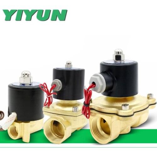 2W025-08 2W040-10 2W160-15 2W200-20 YIYUN All-copper normally closed solenoid valve water valve 24V electronic valve 220V 2W