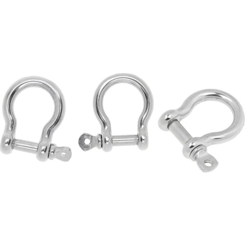3 Size Marine Boat Chain Rigging Bow Shackle Captive Pin 304 Stainless Steel