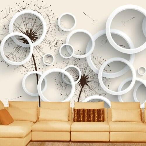 Dandelion 3D stereoscopic modern minimalist living room bedroom TV background wallpaper Custom sizes