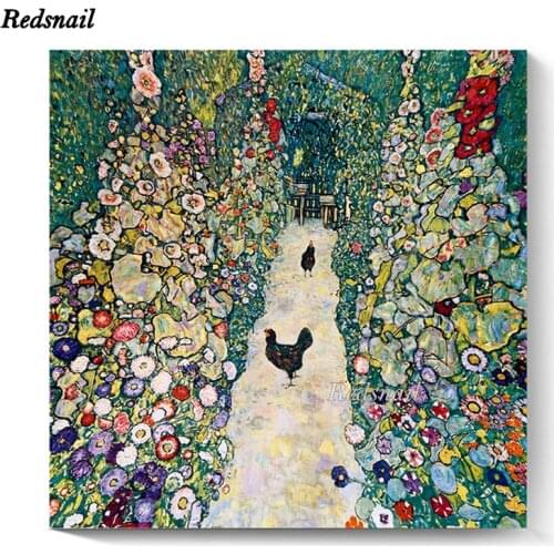 Diamond embroidery Gustav Klimt 5d diy diamond painting full drill cross stitch mosaic stone decor Courtyard Landscape EE1058