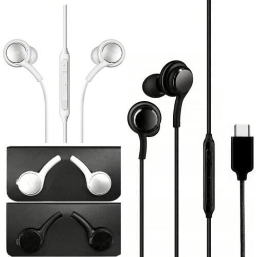 For AKG Typec Earphone Earbuds Wire Headset Headphones Volume Control With Mic For Samsung Galaxy Note10 S10 S9 S8 S6 S7