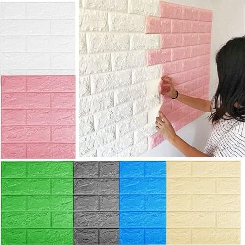 Home Decor 3D Wall Sticker Imitation Brick Bedroom Waterproof Self-Adhesive Wallpaper For Living Kids Room TV Backdrop 35*30cm