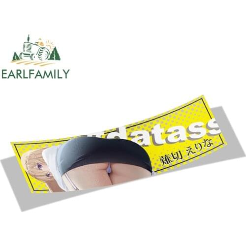 EARLFAMILY 13cm x 6.3cm Cartoon Car Stickers for Food Wars Slap Stickers Anime Vinyl Car Window Bike Decal Car Accessories