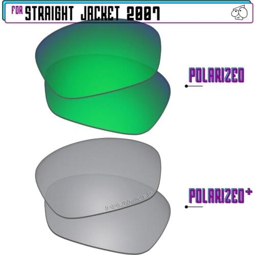 EZReplace Polarized Replacement Lenses for - Oakley Straight Jacket 2007 Sunglasses - SilverP Plus-Green P