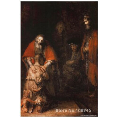 Art Gift Return of the Prodigal Son circa 69 Rembrandt van Rijn Painting on Canvas High quality Hand painted