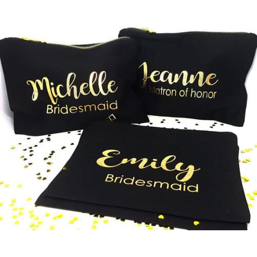 Personalized glitter Mrs Bride Makeup make up comestic Bags maid of honor Proposal Bridesmaid Gift party gifts