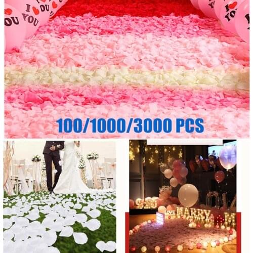 Silk Artificial Flower Rose Petal 100/3000/pcs Wedding Party Accessories Fake Petals Marriage Decoration For Valentine supplies