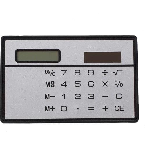 Solar Power Credit Card Sized Pocket Calculator