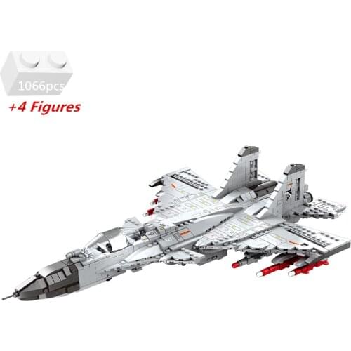 NEW Military Series Flying Shark J15 Carrier Fighter Aircraft Model Kit Building Blocks Airplane Bricks Kids Toys Boys Gifts