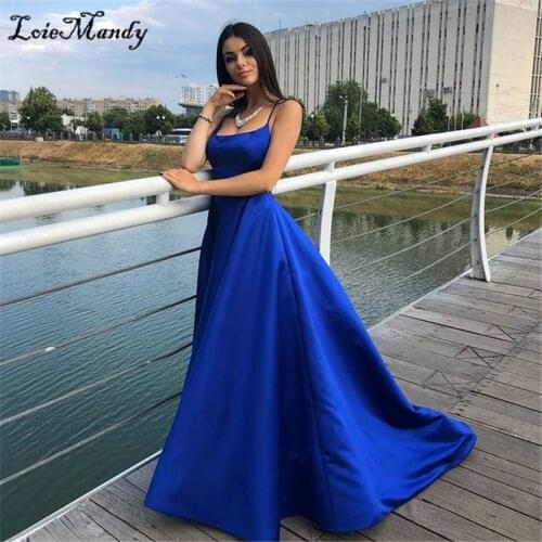 Royal Blue Prom Dresses Long 2021 Sexy Criss Cross Backless Evening Party Gowns For Women Cheap Sale Robe de soirée de mariage