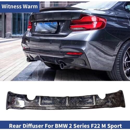Forged Carbon Fiber Car Rear Bumper Diffuser Lip Spoiler for BMW 2 Series F22 M235i M240i with M sport edition 2014-2019