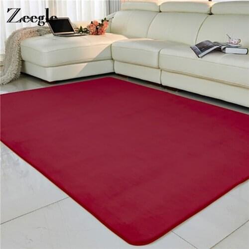 Zeegle Coral Fleece Large Size Carpet For Living Room Parlor Area Rug Anti-Slip Sofa Table Floor Mats Bedroom Rugs Bedside Mats
