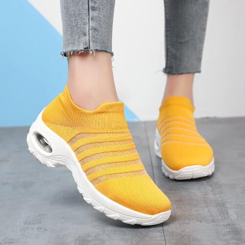 Damyuan Sneakers Womens Summer Shoes Women Non Slip Platform Sneakers Black Mesh Socks for Women Wide Loafers Walking Shoes 42