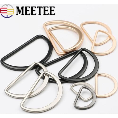 Meetee 10pcs ID10-75mm Metal D Ring Buckles Bag Strap Closed Loop Connection Buckle DIY Webbing Rings Hook Clasp Accessories