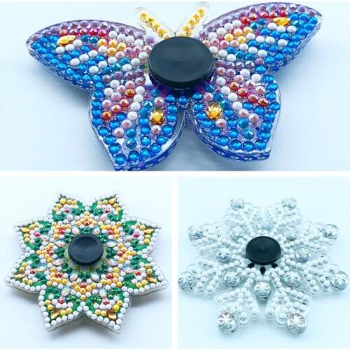 2021 New DIY Diamond Painting Finger Spinner Special Shaped Drill Mandala Snowflake butterfly Spinning Top Rhinestone Art crafts
