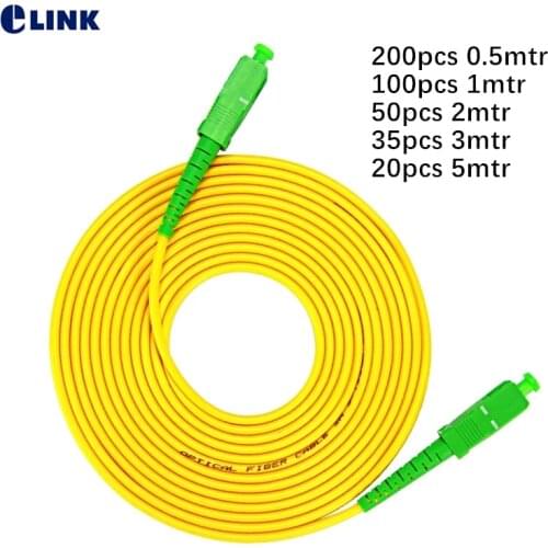 20/35/50/100200pcs SCAPC fiber patchcord 0.5 1m 2m Singlemode Simpex patch cable SM SX SC/APC-SC/APC optical fibre jumper IL