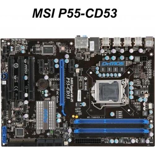 Original motherboard for MSI P55-CD53 LGA 1156 DDR3 for i5 i7 cpu 16GB P55 Desktop motherboard Free shipping