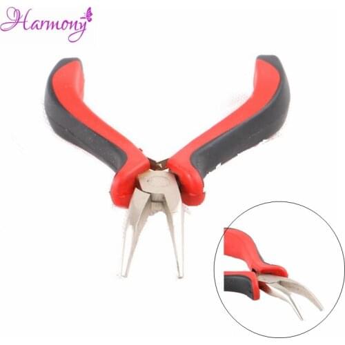 1pcs Black red color Bend head Hair Extension Pliers Tools For Micro ring Hair Extensions Hair Pliers