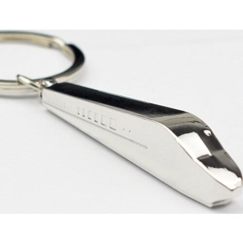 The Shinkansen (Bullet Train) keychain Pendant Silver Color Alloy Male Punk Rock Highway Jewelry Bijoux Christmas Friends Gift