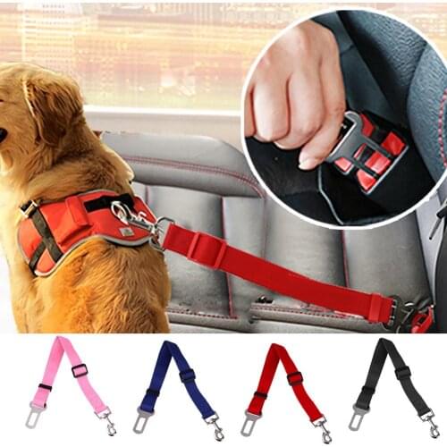 Adjustable Pet Dogs Cat Car Seat Belt Harness Puppy Cats Car Safety Seatbelt Lead for Small Medium Dogs Travel Clip Pet Supplies
